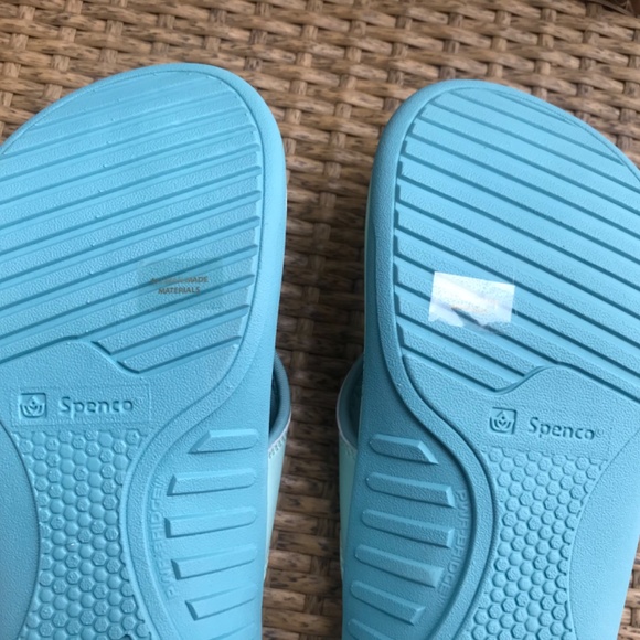 Spenco Orthotic Thong Sandals-Aqua/Yellow - Picture 4 of 4